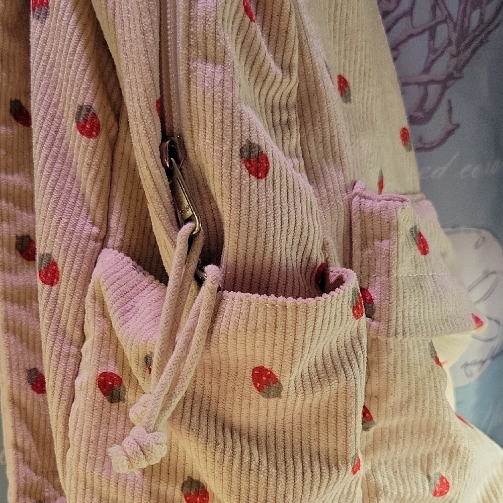 Strawberry Patterned Backpack With Matching Lunch… - image 9